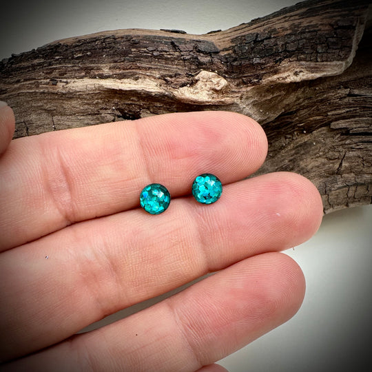 "Sea lights" ear studs, stainless steel