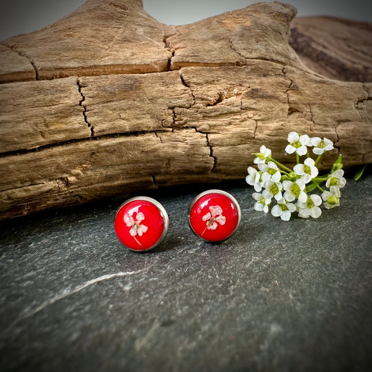 Ohrstecker "wilde Möhre" mini, rot