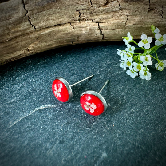 Ohrstecker "wilde Möhre" mini, rot