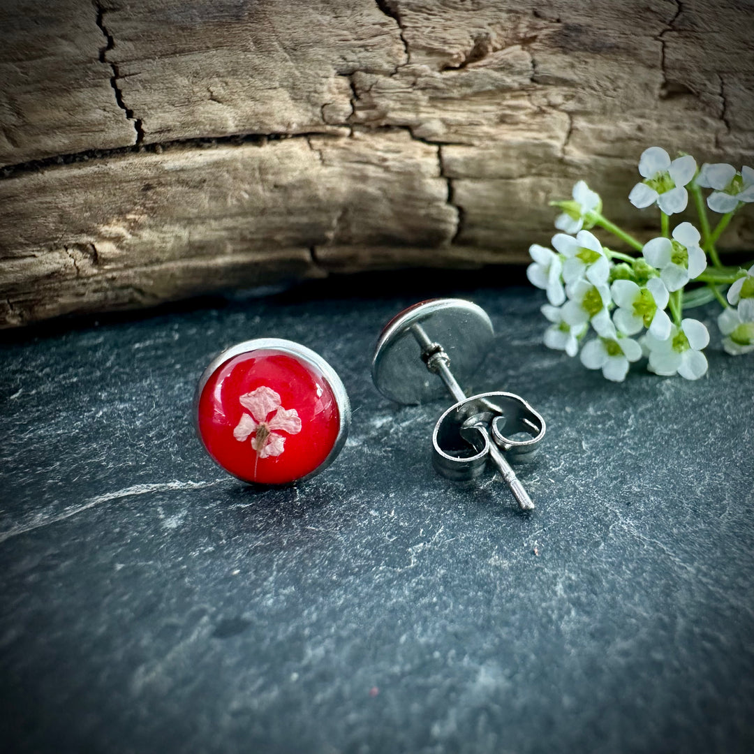 Ohrstecker "wilde Möhre" mini, rot