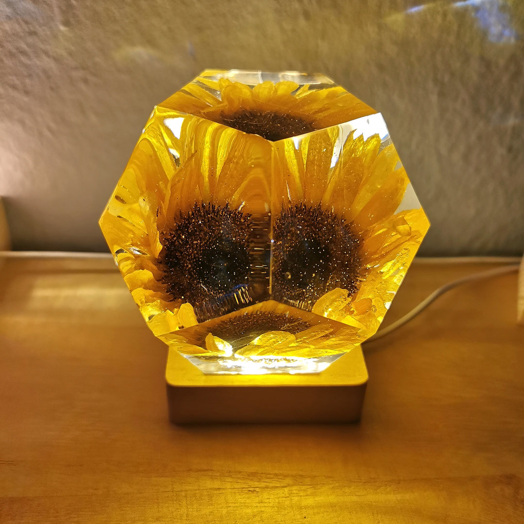 Echte Sonnenblumen-Lampe